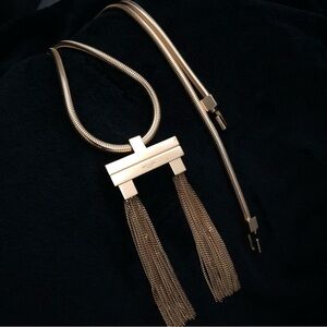 Saint Laurent Gold Tassel Necklace